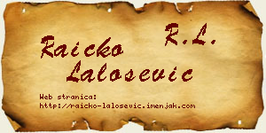 Raičko Lalošević vizit kartica